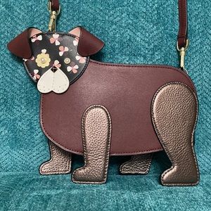 Kate Spade Floral Pup Dog Novelty Leather Crossbody